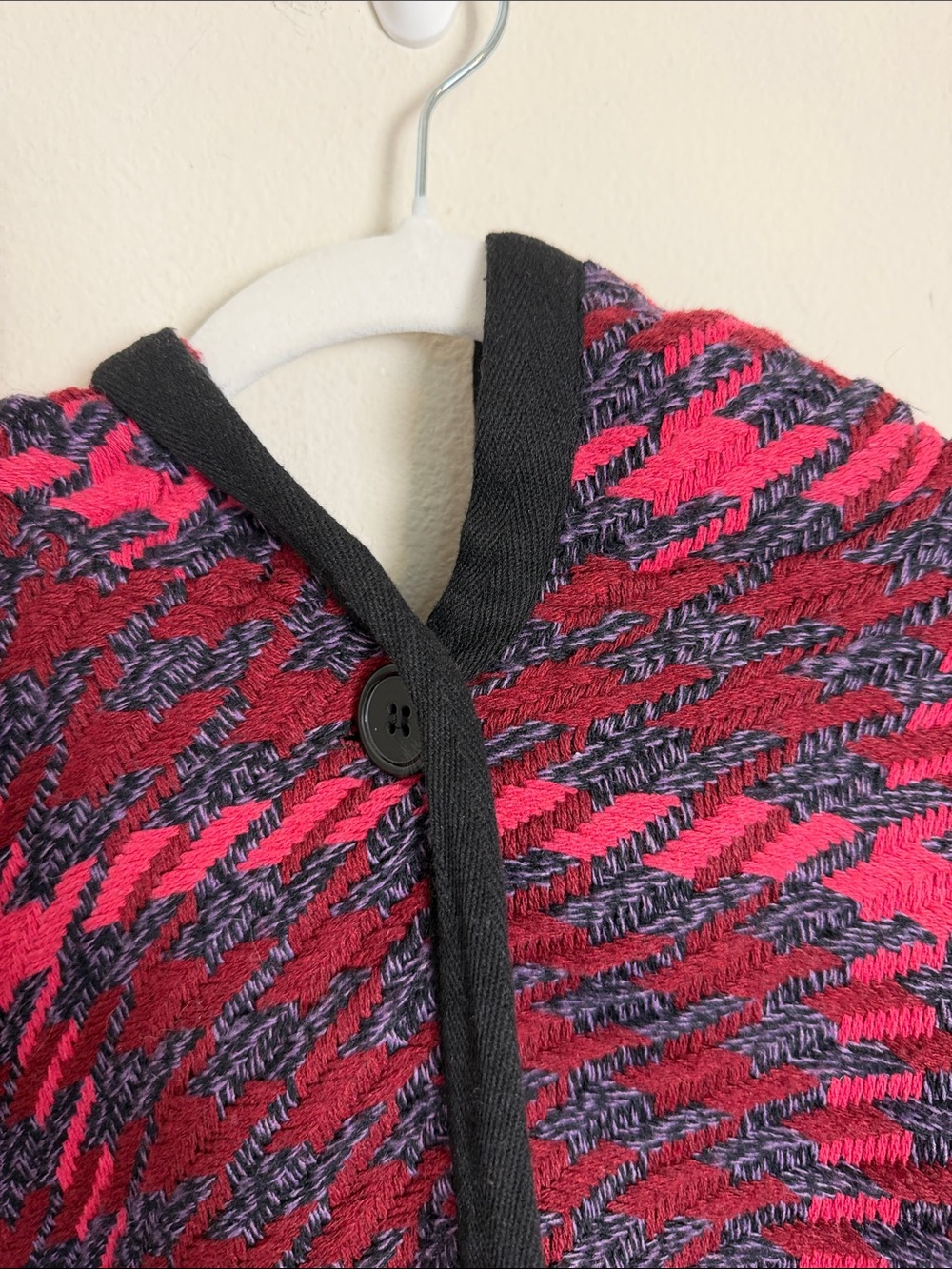 ModCloth Little Plaid Riding Hood Cape Poncho XS/S- Up to Large Boho Winter - Picture 2 of 7